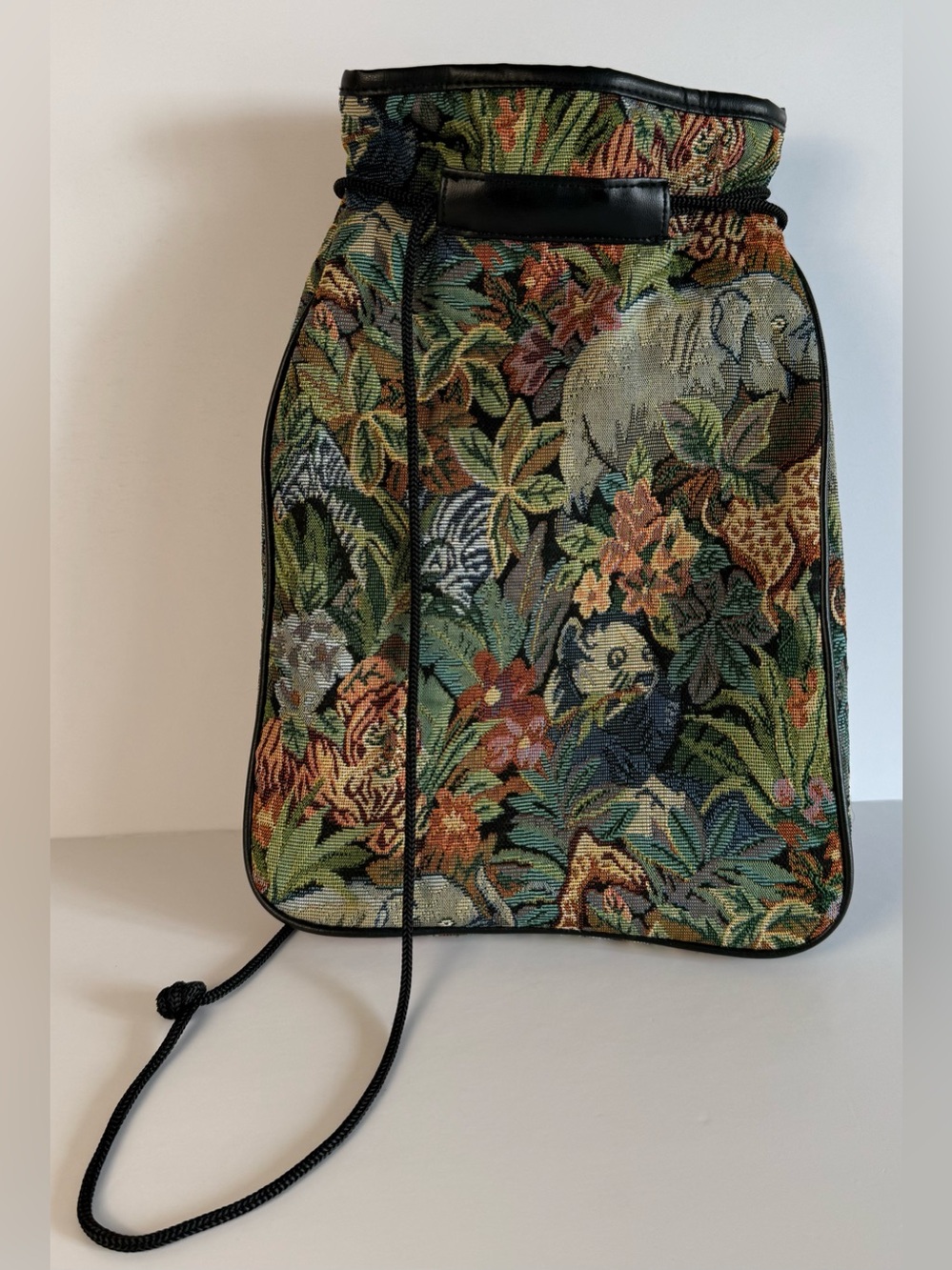 Vintage Tapestry Bag — Jungle Animals